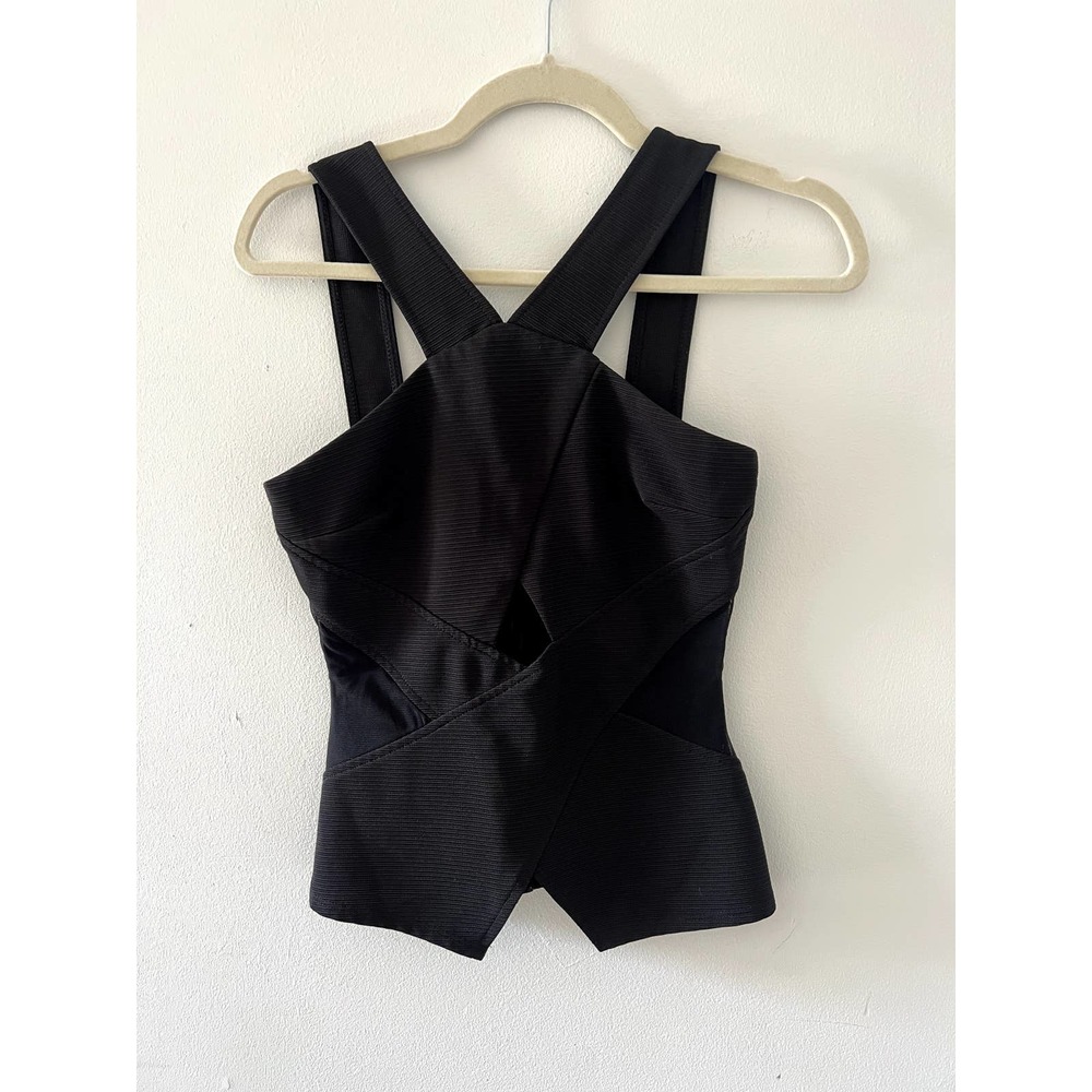 Guess cut out black halter top